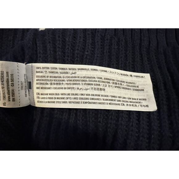 Abercrombie & Fitch | Women’s Cardigan Knit Sweater V-Neck Button Navy- Small - Picture 5 of 6